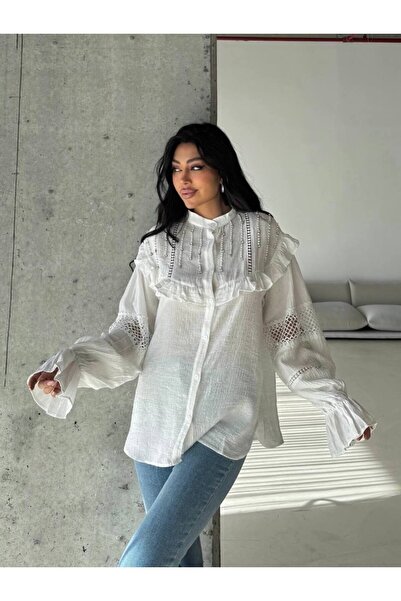 mahira collection Cămașă cu broderie din piatră