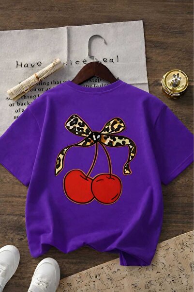 BENROMA Ribbon Cherry Printed Unisex Children's T-Shirt 8Gh3