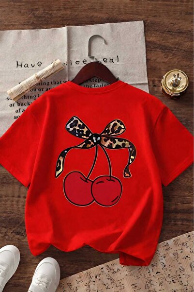 DM DOLCE MORE Ribbon Cherry Printed Unisex Children's T-Shirt 8Gh3