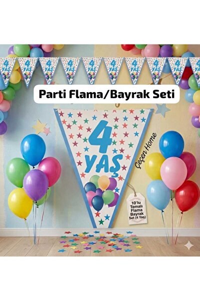 ÇEÇEN HOME Pachet de 10 steaguri albastre pentru 4 ani, steaguri pentru ziua ...