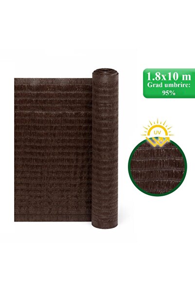 Strend Pro Plasa de umbrire, HDPE, UV, 230 g/mp, grad de umbrire 95%, maro, 1...