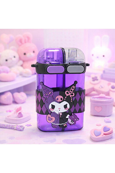 hediyeconcepti Cute Kawaii Double Compartment Children's Water Bottle with St...