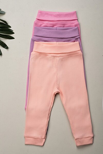 TİNY GOLDEN 100% Cotton Reportable Baby Girl Basic High Waist Pants Flexible ...