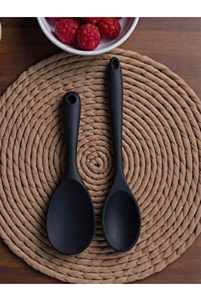 Razmo Hard Tip Heat Resistant Fireproof Non-Stick Silicone Long Spoon 28 Cm S...