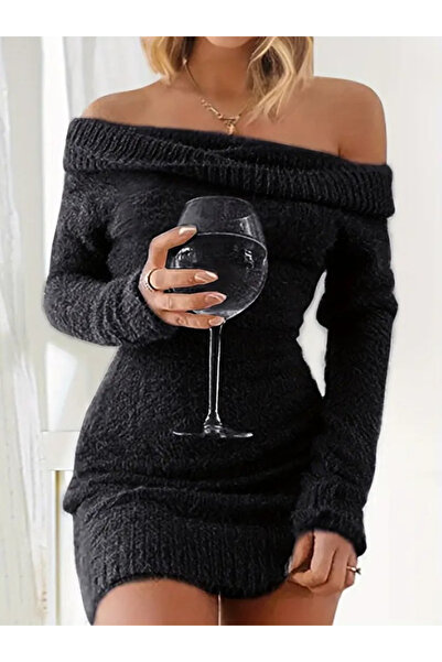 Wear Up Γυναικείο μακρυμάνικο φόρεμα με κοντό πλεκτό φόρεμα