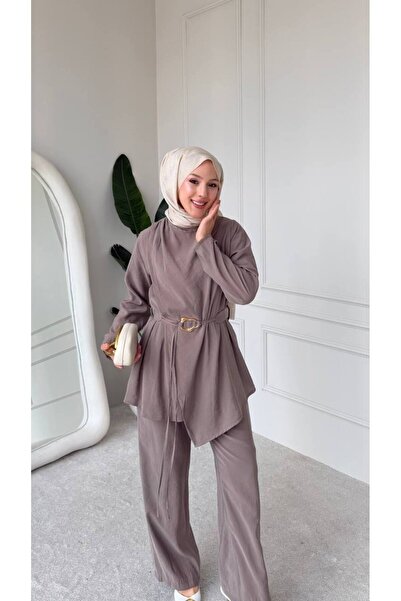 PİNK FLY Belted Cupra Double Set with Buckle Detail