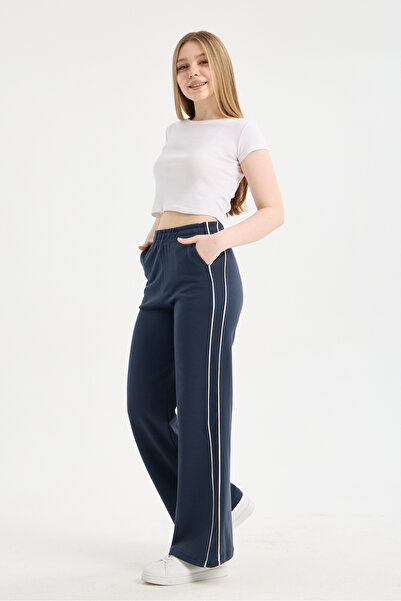 TheyYou Γυναικείο ύφασμα Modal με λεπτομέρεια ρίγες, φαρδιά παντελόνια φόρμας...