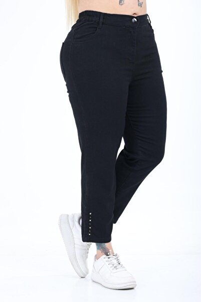 EYLÜL BUTİK Γυναικείο παντελόνι με ελαστική μέση σε μεγάλο μέγεθος