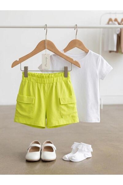 Miniminnakkidswear Girls' Summer Elastic Waist Shorts 6-36 Months