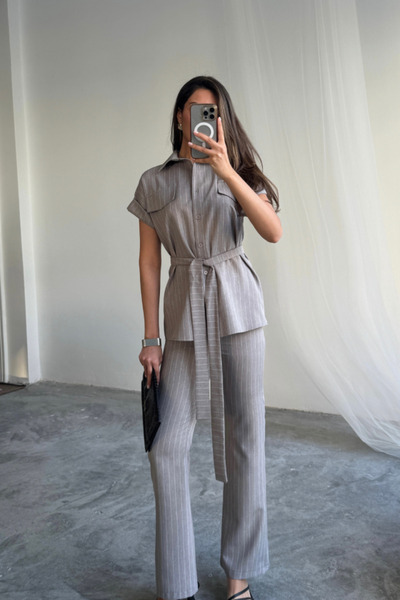 Wear Up ΡΙΓΕ ΠΟΛΥΒΙΣΚΟΝ ΜΠΛΟΥΖΑ - ΣΕΤ ΠΑΝΤΕΛΟΝΙ - Γκρι