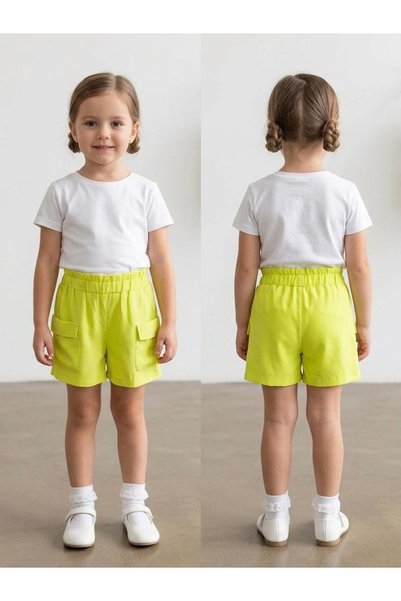 Miniminnakkidswear Girls' Summer Elastic Waist Shorts 6-36 Months