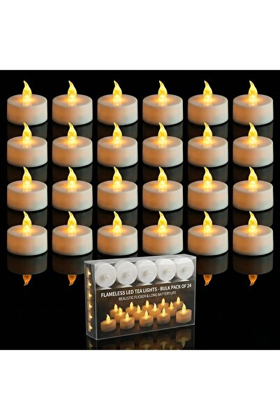 Mado Gallery LED Tea Light Candles 24 Pack – Flameless Flickering Warm White ...
