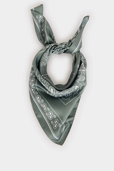 DeFacto H1035Axgn206 Green Women's Patterned Satin Shawl