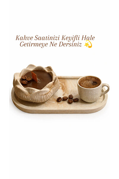 ELG Kahve Sunum Tepsi ve Kokulu Mum