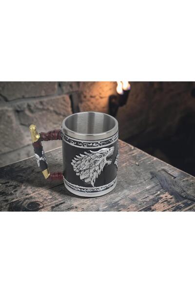 e-life shop كوب بتصميم ثلاثي الأبعاد من Game of Thrones Stark Kurt مع وعاء دا...