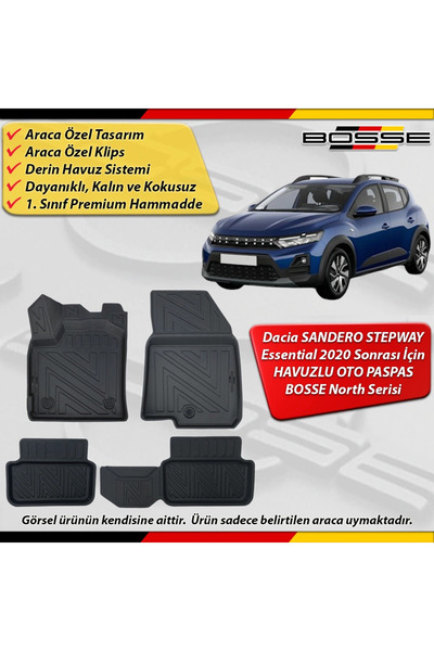 BOSSE North Dacia Sandero Stepway Essantial Paspas Araca Özel 2020 Ve Sonrası...
