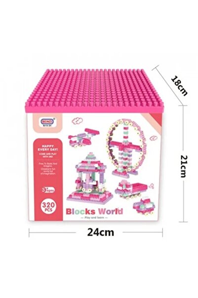 velve Σετ κατασκευών για παιδιά, 320 τεμάχια, ροζ, Blocks World, εκπαιδευτικό...