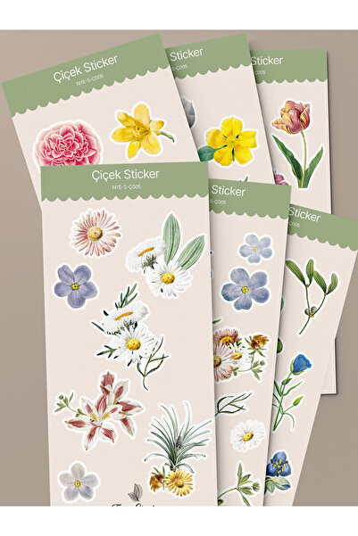 tinystoriestr Σετ αυτοκόλλητων λουλουδιών - 6 φύλλα / Ατζέντα, Αυτοκόλλητα, Λ...