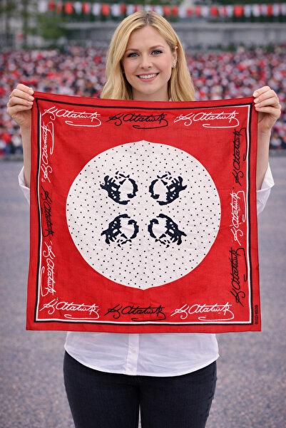 sema aksesuar Ataturk Signature & Silhouette Pattern Bandana National Day