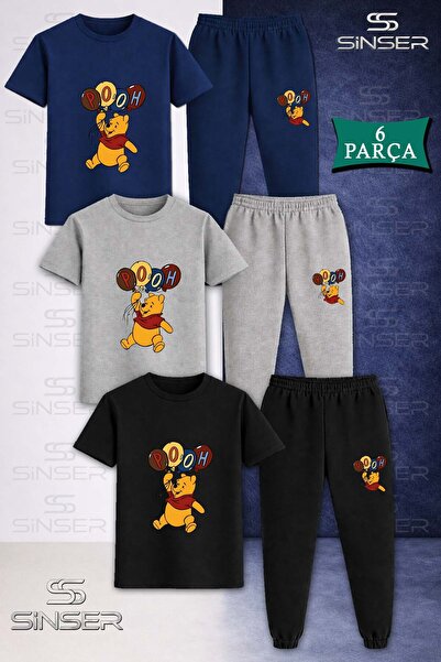 SS SİNSER طقم تي شيرت رياضي للأطفال من AYICIK POOH BALLOONS مكون من 3 قطع