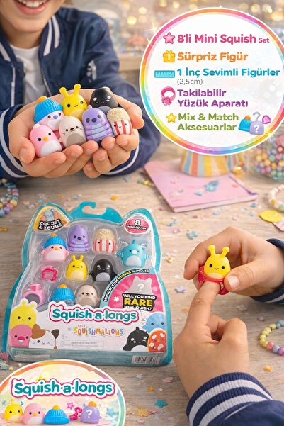 TOYFEST Squishmallows Squish-a-Longs Seri 3 8'li Mini Figür Seti 2.5 CM Sürpr...