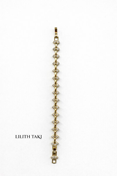 Lilith Takı Gold Color Stone Chain Bracelet – Stylish & Suitable for Daily Us...
