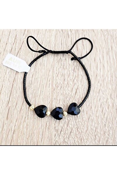 Handmade Bracelet with hearts and gold elements