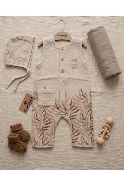 Caramell Müslin Bebek&Çocuk Tulum - Unisex Kahve