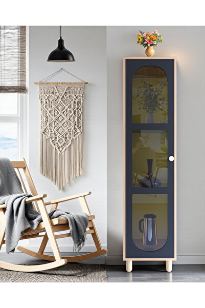 FLORADESİGN Ambiyans Cam Kapaklı Led Aydınlatmalı Vitrin Dolap /Çok Amaçlı Do...