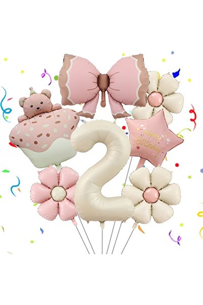 ÇITIPITISTORE Σετ πάρτι γενεθλίων με ροζ κορδέλα, αρκουδάκι, τριαντάφυλλο, ρο...