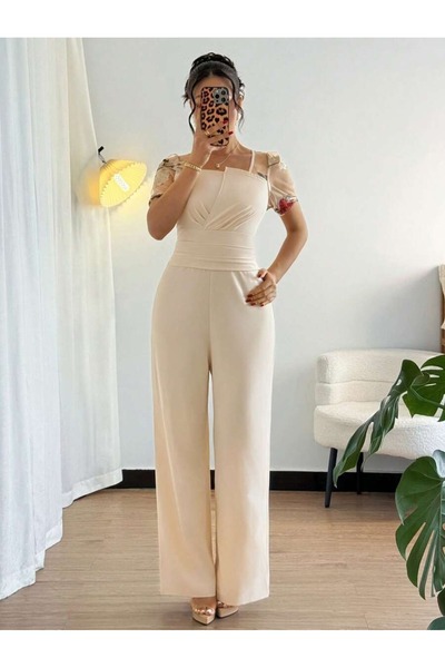 Iuliashop Petro Cream Long Jumpsuit - XL