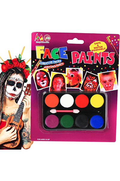 magicool Clown Face Painting Set with Brush Makeup Painting Set 8 Colors