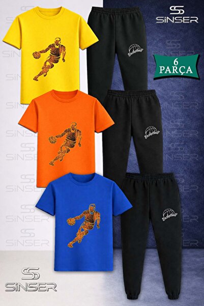 SS SİNSER Παιδικό Σετ Φόρμας Μπάσκετ Φλόγας 3 τεμαχίων με μπλουζάκι