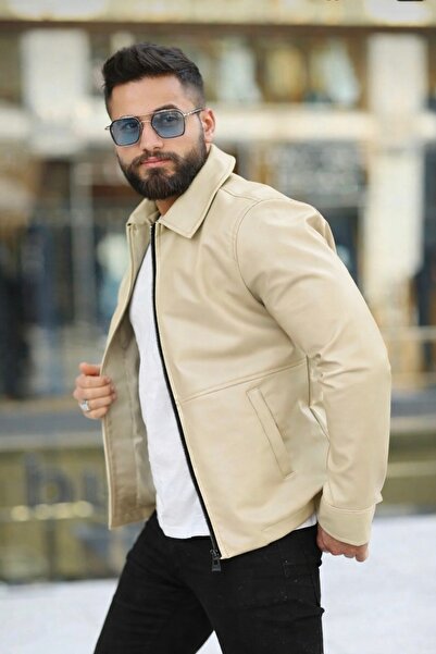 BASEL.CO ΑΝΔΡΙΚΟ ΔΕΡΜΑΤΙΝΟ ΜΠΟΥΦΑΝ ΜΕ ΦΕΡΜΟΥΑΡ SLIM FIT