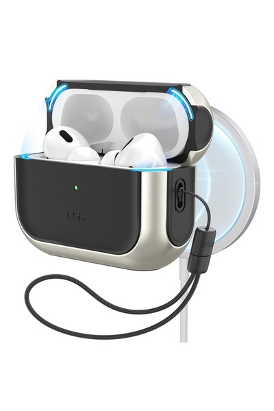 ESR Husă pentru Apple AirPods Pro 1 / 2, Orbit Hybrid HaloLock ESR, Negru; Ar...