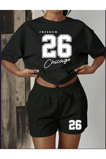 Joetsu Sport Printed T-Shirt Shorts Bottom Top Set