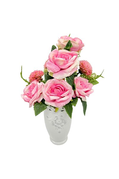 AFO Μπουκέτο με 8 βαθύροζανταρίσια τριαντάφυλλα και χρυσάνθεμα