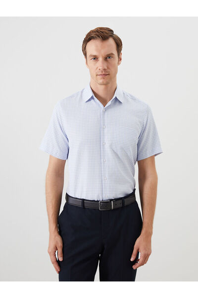 LC Waikiki Ανδρικό καρό πουκάμισο με κοντά μανίκια NEVAVM Regular Fit