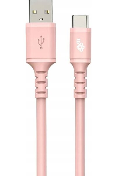 TB USB-USB C кабел 1м силиконов розов