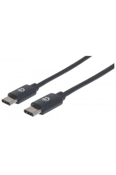 MANHATTAN Cablu USB-C la USB-C, 2M, Tată la tată, Negru, 480 Mbps (USB 2.0), ...