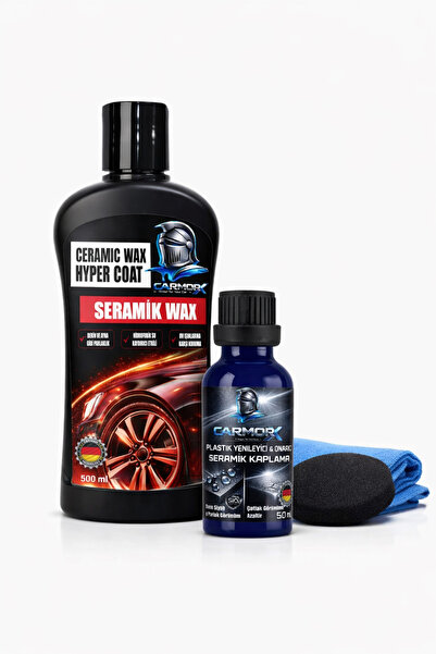 CARMORX Seramik Wax + Plastik Yenileyici Seramik Kaplama Seti 2’li Parlatma, ...
