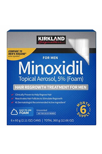 DAsiNU Κέρκλαντ Αφρός κατά της Τριχόπτωσης για Άνδρες 5%, 6 σωληνάρια, 6×60 γ...