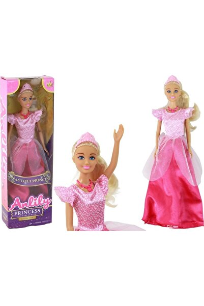 LeanToys Păpușă pentru copii Anlily, prințesă, cu păr blond lung, tiară și ro...