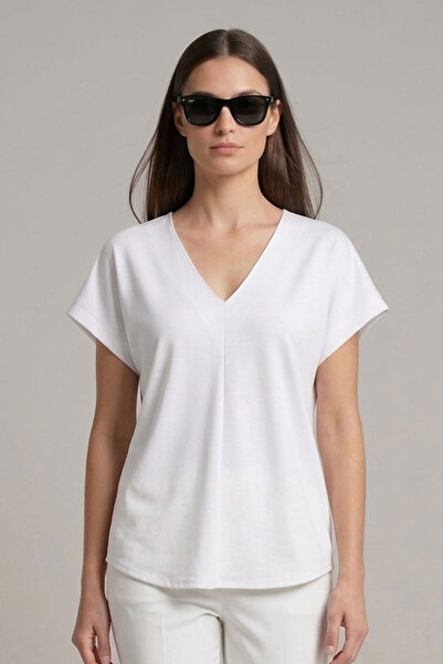 Şiir MOA Regular Molded Molded V-Neck Batwing Sleeve Γυναικεία Μπλούζα & Μπλο...