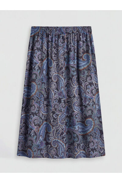 LC Waikiki Vizyon New Season Patterned Belmando Flared Skirt with Elastic Waist