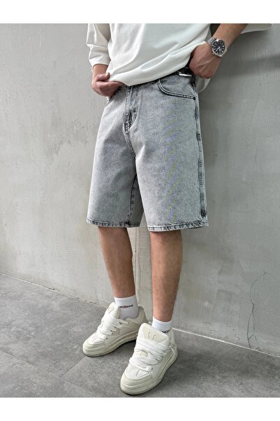 DIFRANSEL JEANS Erkek Baggy Fit Bermuda Denim Şort