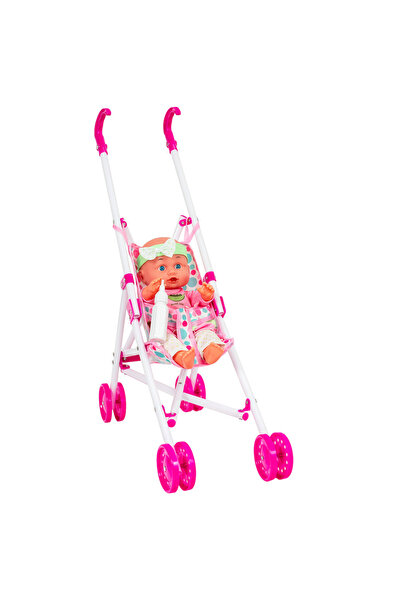 Smily Play Păpușă bebeluș Anek, în cărucior, cu accesorii, 300 mm (SP84482)