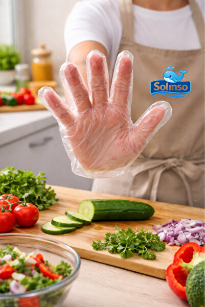 SOLINSO 🐳 Transparent Bag Gloves Disposable Gloves 5 Packs of 100