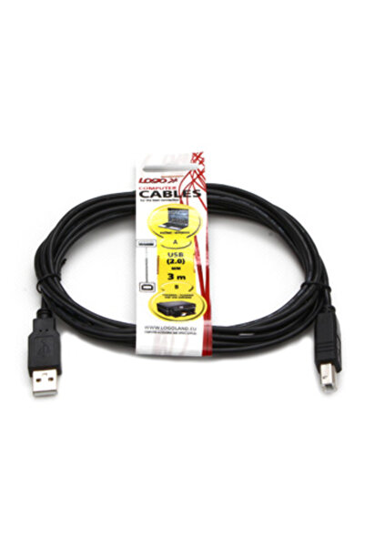 LOGO Cablu USB USB-A - USB-B 3 m Gri (10219)