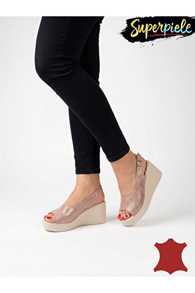 ANGEL BLUE Γυναικεία σανδάλια από γνήσιο δέρμα με πλατφόρμα και κλείσιμο με α...